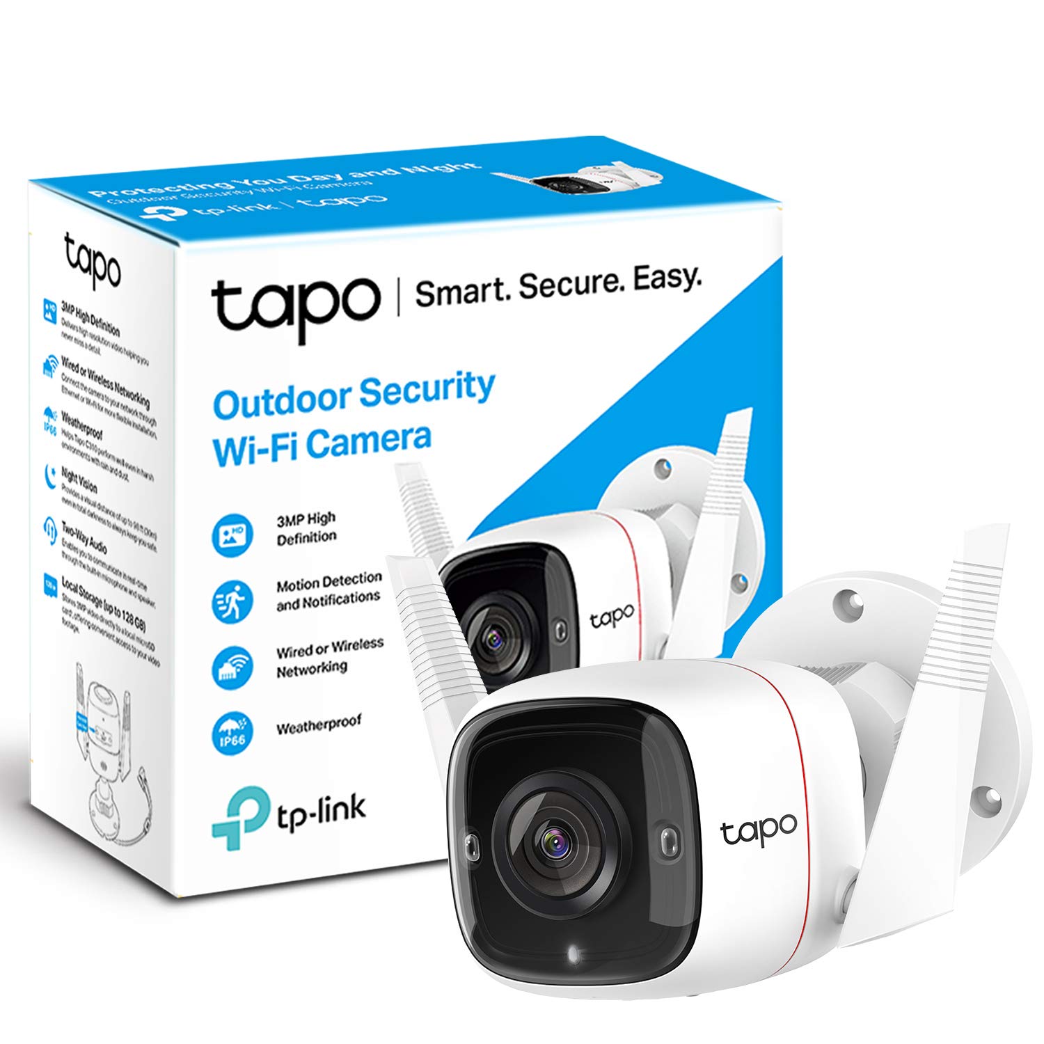 TP-LINK Tapo C310 1080p Full HD Outdoor Security Wi-Fi Camera, Wired or Wireless Networking, IP66 Weatherproof, Advanced Night Vision, Two-Way Audio, Motion Detection and Notifications, Micro SD card Support, Remote Management by App - Image 3