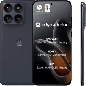 MOTOROLA Edge 70 Fusion 5G, 12+12GB RAM Boost, 256GB, 6.8 Inch POLED Tru-Color Display 144Hz, Sony LYTIA Camera, IP68/IP69, PANTONE Silhouette