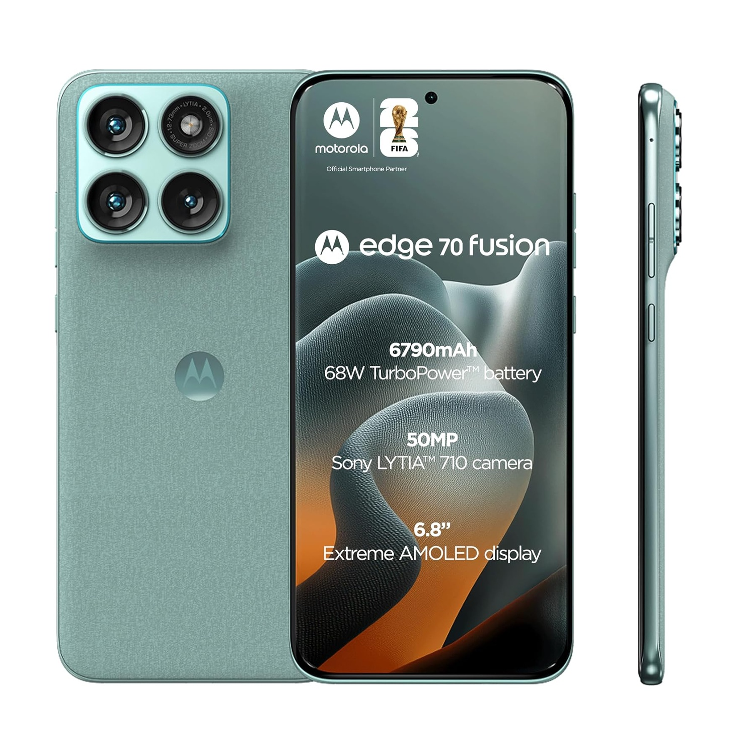 Edge 70 Fusion - 5G, 12GB+12GB RAM 256GB (Dual SIM) PANTONE Blue Surf- Middle East Version